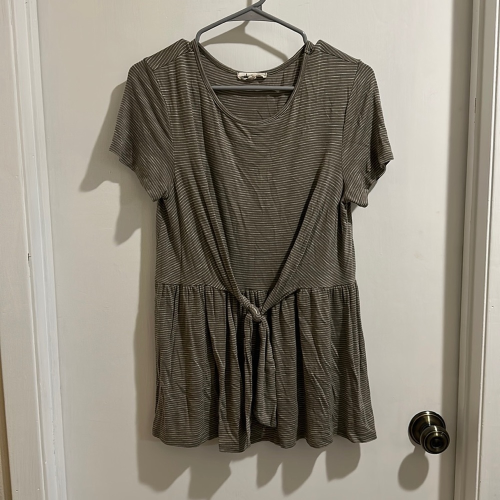 Womens peplum tie front blouse